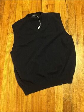 Lands' End Men's Navy V-Neck Sweater Vest